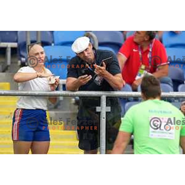 Anna Maria Orel and Gert Kanter at Athletics European Team Championships in Katowice during European Games in Poland on June 21, 2023