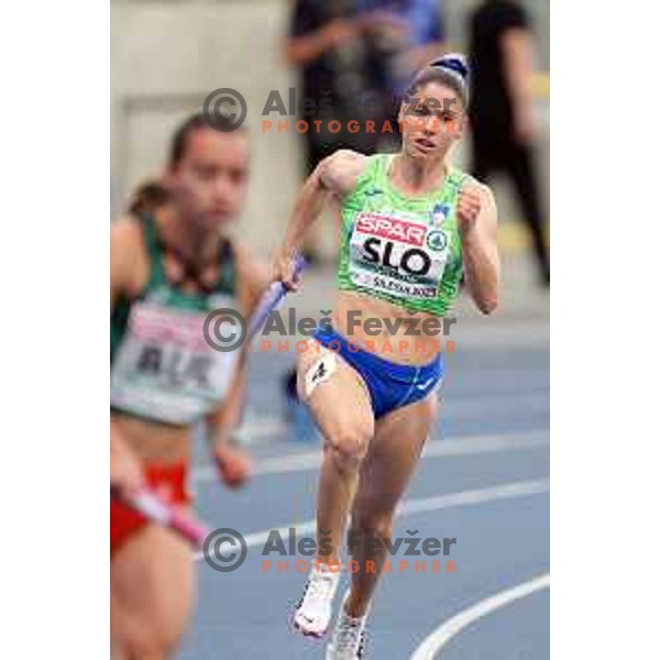 Joni Tomicic (SLO), member of 4x100 meters Women’s Relay at Athletics European Team Championships in Katowice during European Games in Poland on June 21, 2023 