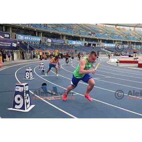 Jernej Gumilar (SLO), member of 4x100 meters Men’s Relay at Athletics European Team Championships in Katowice during European Games in Poland on June 21, 2023