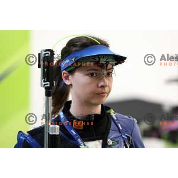 Ziva Dvorsak (SLO) competes in Women’s shooting in 10 meters Air Rifle during European Games in Wroclaw, Poland on June 23, 2023
