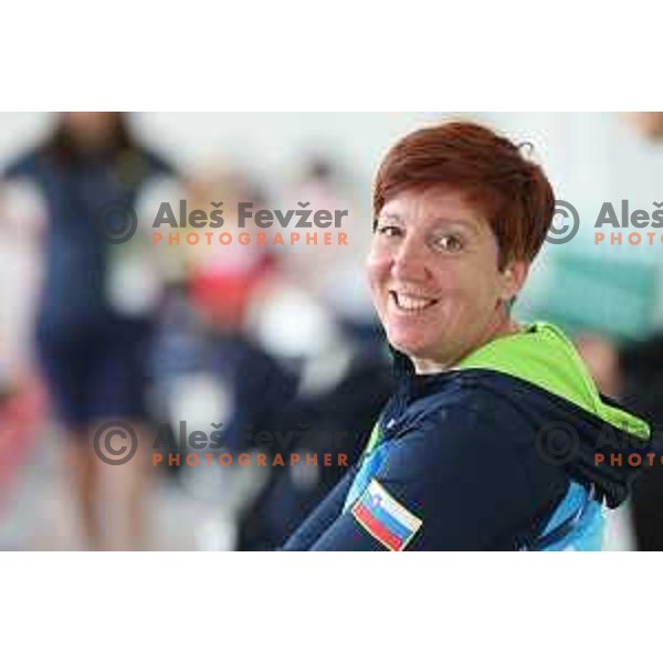 Coach Andreja Vlah (SLO) during practice session at shooting range at European Games in Wroclaw, Poland on June 23, 2023
