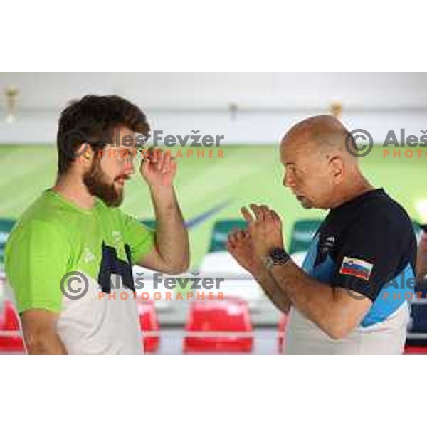 Joze Ceper (SLO) during practice session at shooting range at European Games in Wroclaw, Poland on June 23, 2023