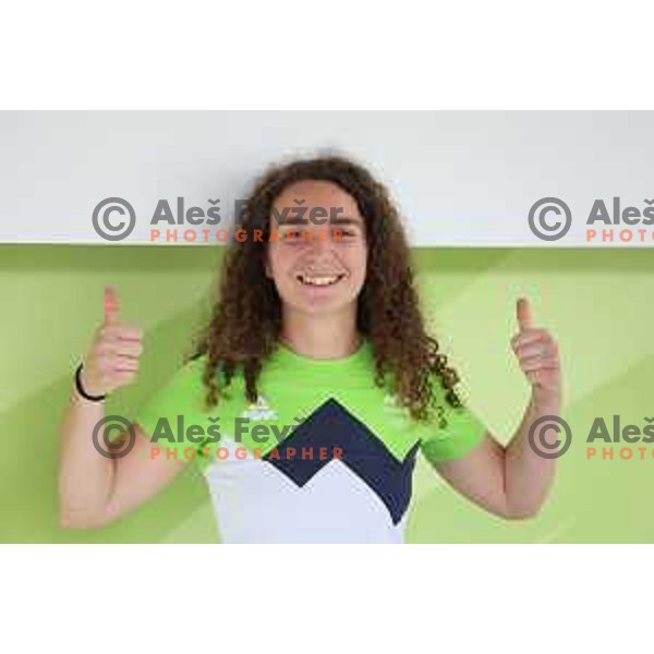 Klavdija Jerovsek (SLO) during practice session at shooting range at European Games in Wroclaw, Poland on June 23, 2023