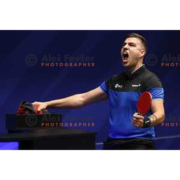 Darko Jorgic (SLO) in action during Table tennis men\'s singles round of 32 during European Games in Krakow, Poland on June 24, 2023. Foto: Filip Barbalic