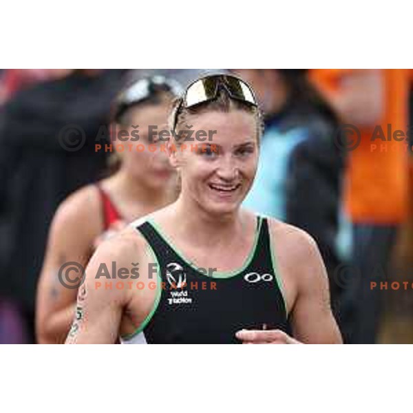 Tjasa Vrtacic (SLO) competes in Women’s Triathlon at Huta Lake, Krakow during European Games, Poland on June 27, 2023