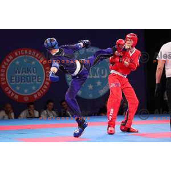 Erik Zorn (SLO, red) competes in Kickboxing - Men’s Point Fighting -84 kg at European Games 2023, Myslenice, Poland on June 30, 2023