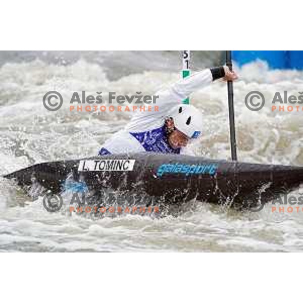 Lan Tominc (SLO) competes in Canoe Slalom semi-final in Men’s Kayak K-1 in Kolna Sports Centre, Krakow during European Games 2023, Poland on July 1, 2023