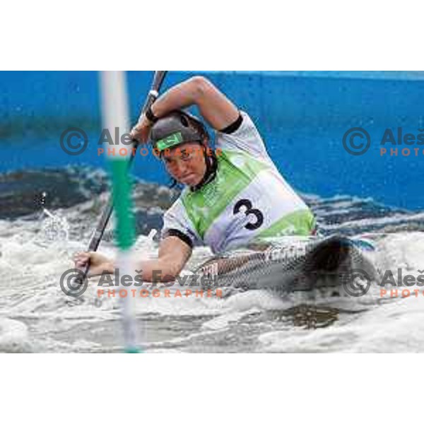 Eva Tercelj (SLO) competes in Canoe Slalom semi-final in Women’s Kayak K-1 in Kolna Sports Centre, Krakow during European Games 2023, Poland on July 1, 2023