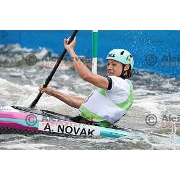 Ajda Novak (SLO) competes in Canoe Slalom semi-final in Women’s Kayak K-1 in Kolna Sports Centre, Krakow during European Games 2023, Poland on July 1, 2023