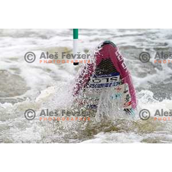 Ajda Novak (SLO) competes in Canoe Slalom semi-final in Women’s Kayak K-1 in Kolna Sports Centre, Krakow during European Games 2023, Poland on July 1, 2023