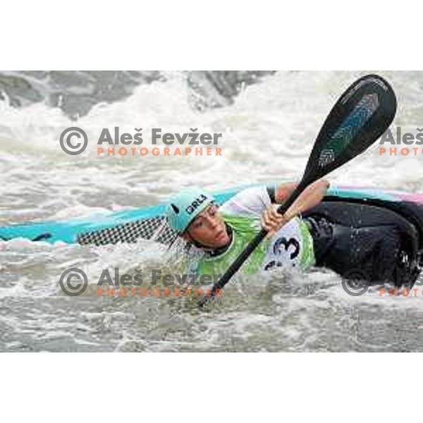 Ajda Novak (SLO) competes in Canoe Slalom semi-final in Women’s Kayak K-1 in Kolna Sports Centre, Krakow during European Games 2023, Poland on July 1, 2023