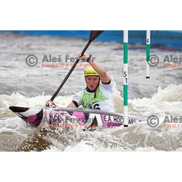 Eva Alina Hocevar (SLO) competes in Canoe Slalom semi-final in Women’s Kayak K-1 in Kolna Sports Centre, Krakow during European Games 2023, Poland on July 1, 2023