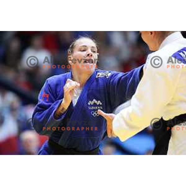 Anka Pogacnik (SLO) competes in Mixed Team Elimination Round of 16 in Judo at European Games in Krakow, Poland on July 1, 2023. Foto: Filip Barbalic