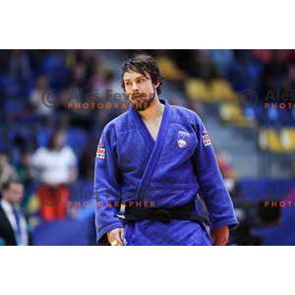 Narsej Lackovic (SLO) competes in Mixed Team Elimination Round of 16 in Judo at European Games in Krakow, Poland on July 1, 2023. Foto: Filip Barbalic