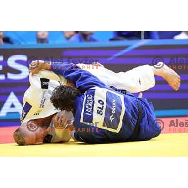 Narsej Lackovic (SLO) competes in Mixed Team Elimination Round of 16 in Judo at European Games in Krakow, Poland on July 1, 2023. Foto: Filip Barbalic