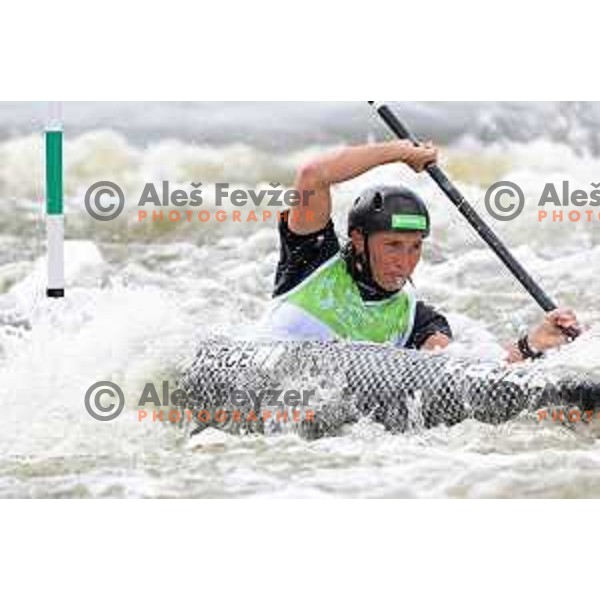 Eva Tercelj (SLO) competes in Canoe Slalom Women’s Kayak K-1 Final in Kolna Sports Centre, Krakow during European Games 2023, Poland on July 1, 2023