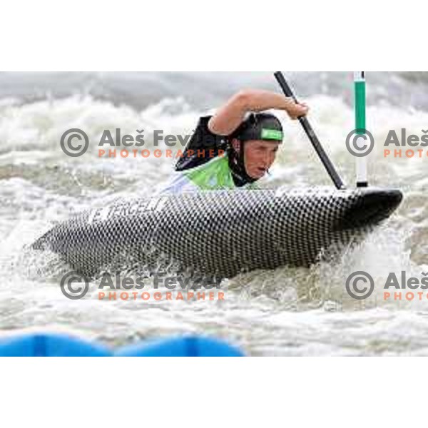 Eva Tercelj (SLO) competes in Canoe Slalom Women’s Kayak K-1 Final in Kolna Sports Centre, Krakow during European Games 2023, Poland on July 1, 2023