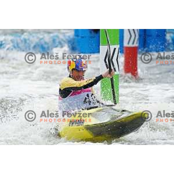 Peter Kauzer (SLO) competes in Canoe Slalom Men’s Kayak Cross in Kolna Sports Centre, Krakow during European Games 2023, Poland on July 1, 2023