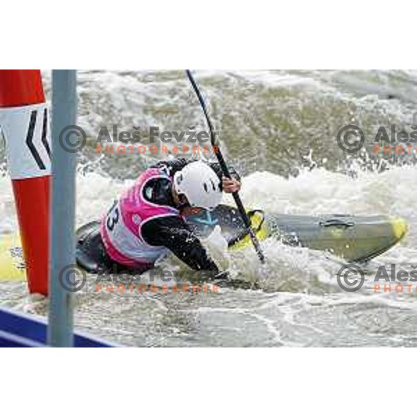 Tine Kancler (SLO) competes in Canoe Slalom Men’s Kayak Cross in Kolna Sports Centre, Krakow during European Games 2023, Poland on July 1, 2023