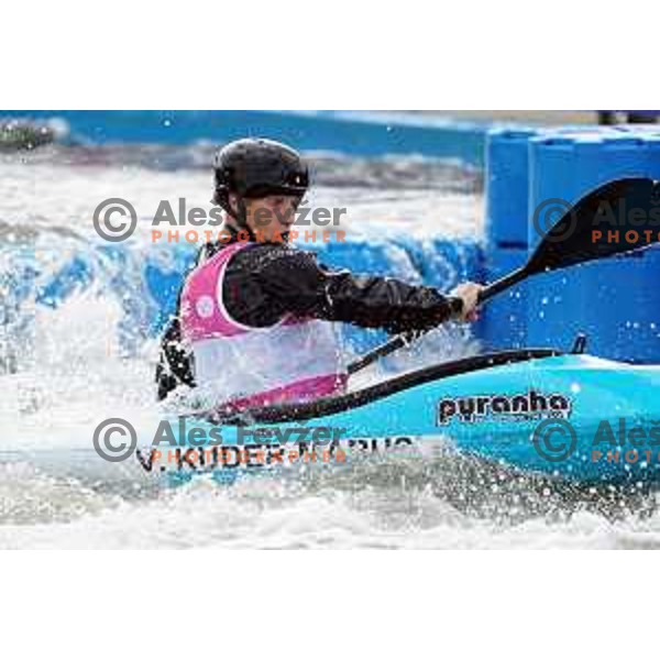 Vid Kuder Marusic (SLO) competes in Canoe Slalom Men’s Kayak Cross in Kolna Sports Centre, Krakow during European Games 2023, Poland on July 1, 2023