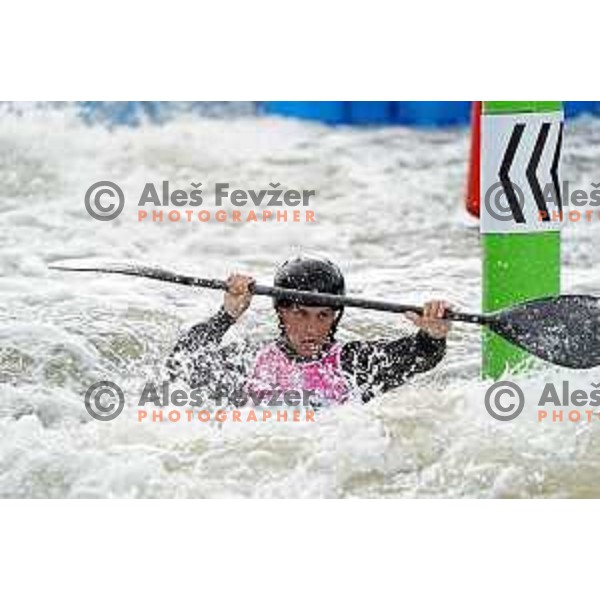 Vid Kuder Marusic (SLO) competes in Canoe Slalom Men’s Kayak Cross in Kolna Sports Centre, Krakow during European Games 2023, Poland on July 1, 2023