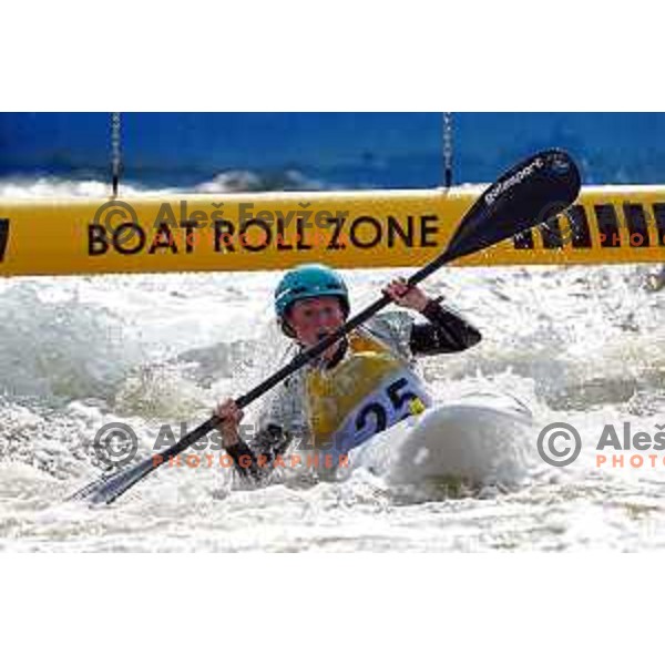 Eva Alina Hocevar (SLO) competes in Canoe Slalom Women’s Kayak Cross in Kolna Sports Centre, Krakow during European Games 2023, Poland on July 1, 2023