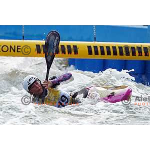 Ajda Novak (SLO) competes in Canoe Slalom Women’s Kayak Cross in Kolna Sports Centre, Krakow during European Games 2023, Poland on July 1, 2023