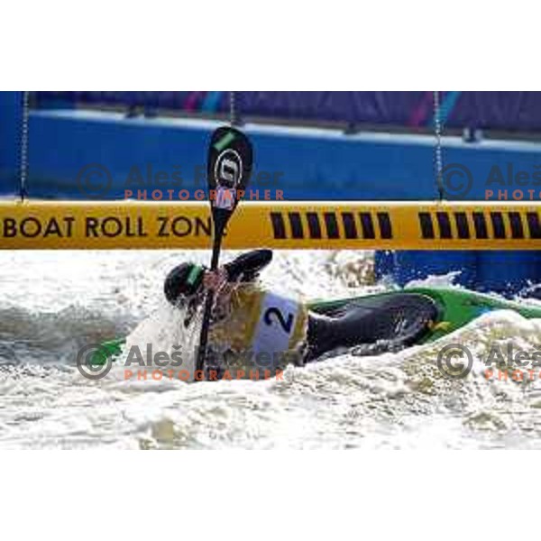 Eva Tercelj (SLO) competes in Canoe Slalom Women’s Kayak Cross in Kolna Sports Centre, Krakow during European Games 2023, Poland on July 1, 2023