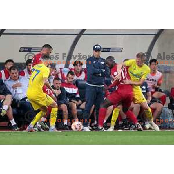 Head coach Oliver Spiteri during the UEFA Conference League Qualification match between Domzale (SLO) and Balzan (MLT) in Domzale, Slovenia on July 13, 2023