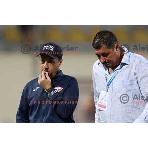 Head coach Oliver Spiteri during the UEFA Conference League Qualification match between Domzale (SLO) and Balzan (MLT) in Domzale, Slovenia on July 13, 2023