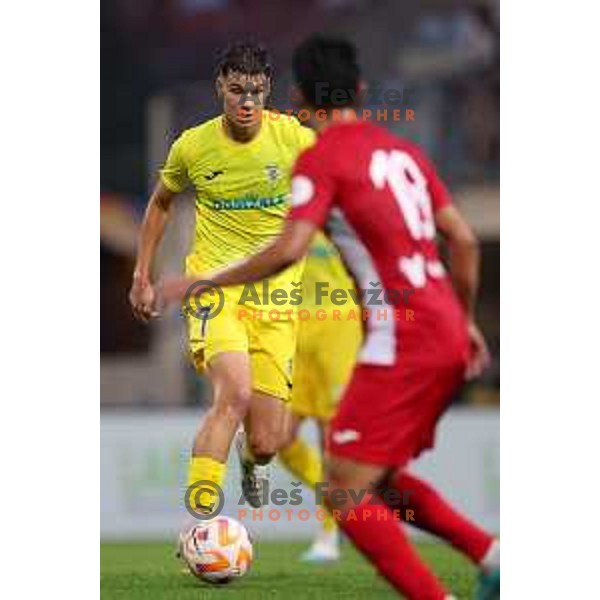 Luka Topalovic in action during the UEFA Conference League Qualification match between Domzale (SLO) and Balzan (MLT) in Domzale, Slovenia on July 13, 2023