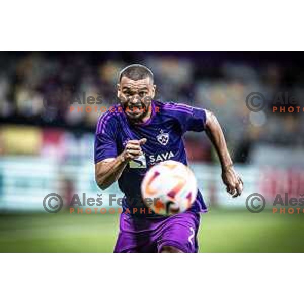 Hilal Soudani in action during UEFA Europa Conference League qualifications football match between Maribor and Birkirkara in Ljudski vrt, Maribor, Slovenia on July 13, 2023. Photo: Jure Banfi