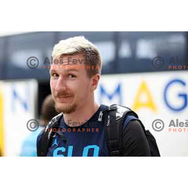 Gregor Hrovat of Slovenia National Basketball team during a practice session in Arena Zlatorog in Celje on July 18, 2023