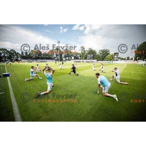 Players of Mura prior to Prva liga Telemach football match between Mura and Domzale in Fazanerija, Murska Sobota, Slovenia on July 22, 2023. Photo: Jure Banfi