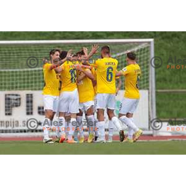 Luka Stor celebrates goal during Prva liga Telemach 2023/2024 football match between Bravo and Rogaska in Ljubljana, Slovenia on July 22, 2023