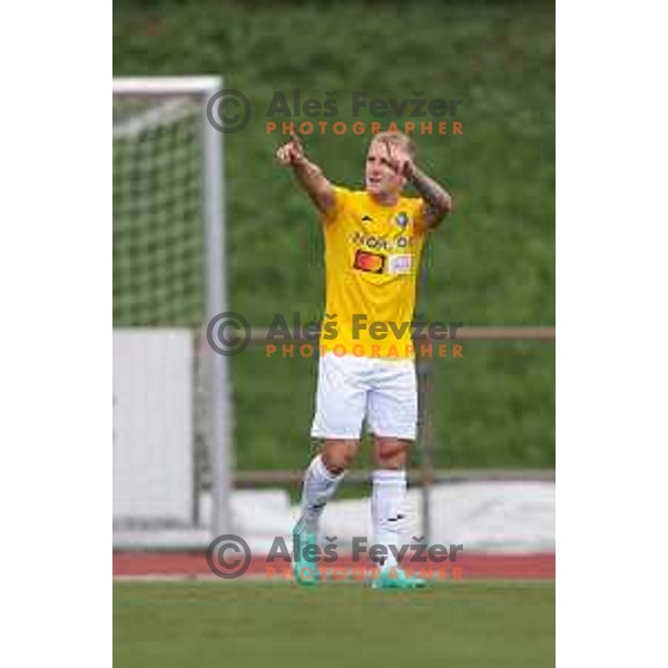 Luka Stor celebrates goal during Prva liga Telemach 2023/2024 football match between Bravo and Rogaska in Ljubljana, Slovenia on July 22, 2023