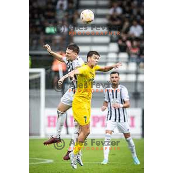 Kai Cipot in action during Prva liga Telemach football match between Mura and Domzale in Fazanerija, Murska Sobota, Slovenia on July 22, 2023. Photo: Jure Banfi