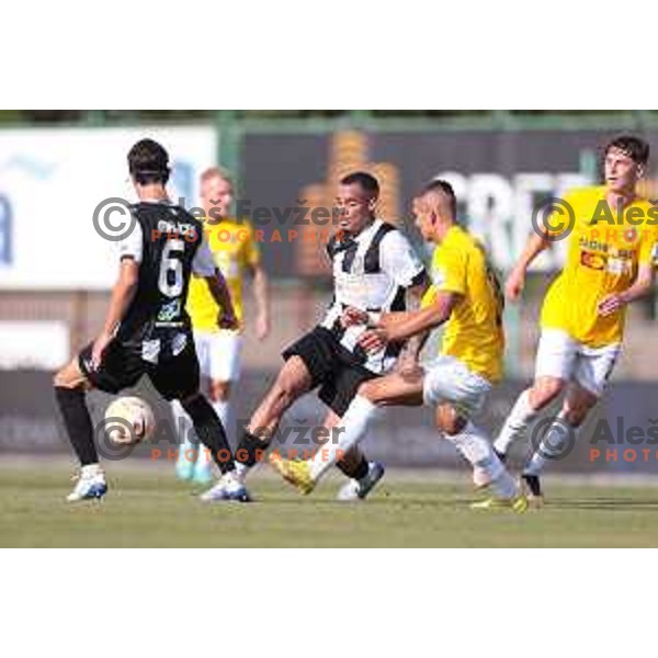 In action during Prva liga Telemach 2023/2024 football match between Bravo and Rogaska in Ljubljana, Slovenia on July 22, 2023