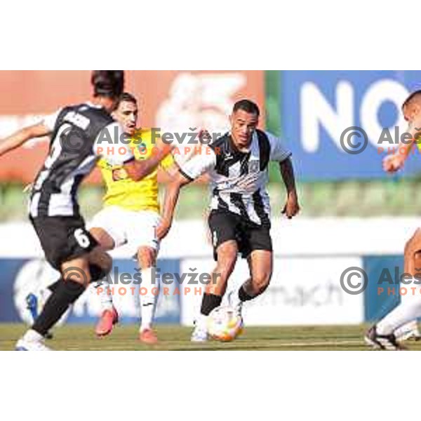 In action during Prva liga Telemach 2023/2024 football match between Bravo and Rogaska in Ljubljana, Slovenia on July 22, 2023