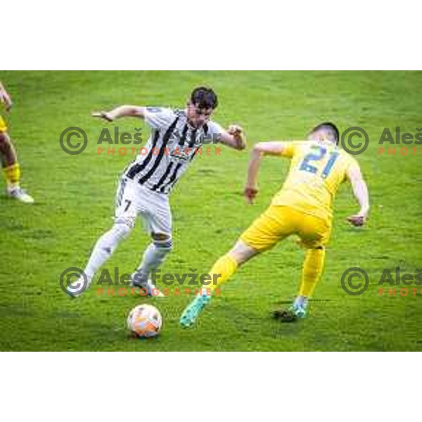 Emir Saitoski in action during Prva liga Telemach football match between Mura and Domzale in Fazanerija, Murska Sobota, Slovenia on July 22, 2023. Photo: Jure Banfi