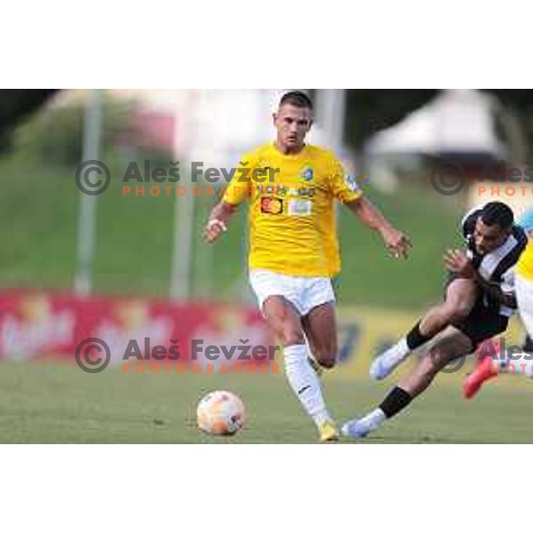 In action during Prva liga Telemach 2023/2024 football match between Bravo and Rogaska in Ljubljana, Slovenia on July 22, 2023