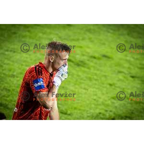 Klemen Mihelak disappointed after Prva liga Telemach football match between Mura and Domzale in Fazanerija, Murska Sobota, Slovenia on July 22, 2023. Photo: Jure Banfi