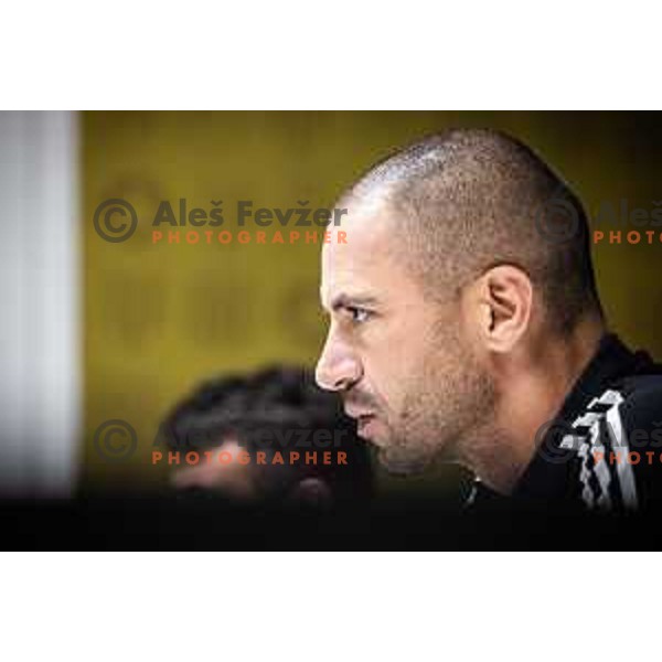 Dejan Grabic, head coach of Mura at the press conference after Prva liga Telemach football match between Mura and Domzale in Fazanerija, Murska Sobota, Slovenia on July 22, 2023. Photo: Jure Banfi