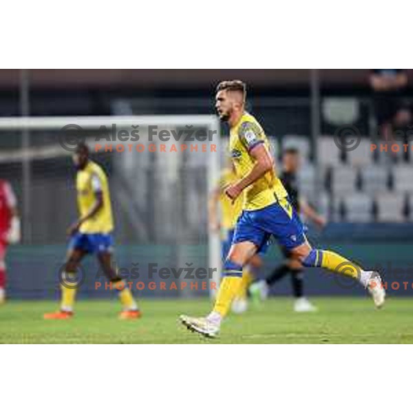 In action during Prva liga Telemach 2023/2024 football match between Koper and Olimpija in Koper, Slovenia on July 22, 2023