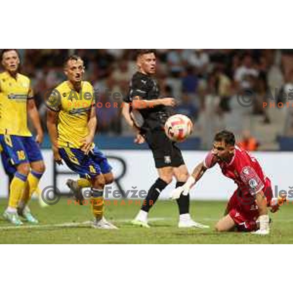 in action during Prva liga Telemach 2023/2024 football match between Koper and Olimpija in Koper, Slovenia on July 22, 2023