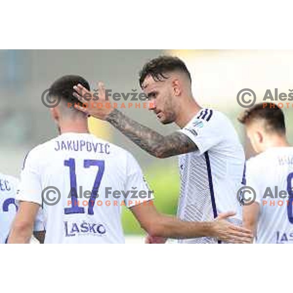 Arnel Jakupovic of Maribor celebrates goal during Prva liga Telemach 2023/2024 football match between Radomlje and Maribor in Domzale, Slovenia on July 23, 2023