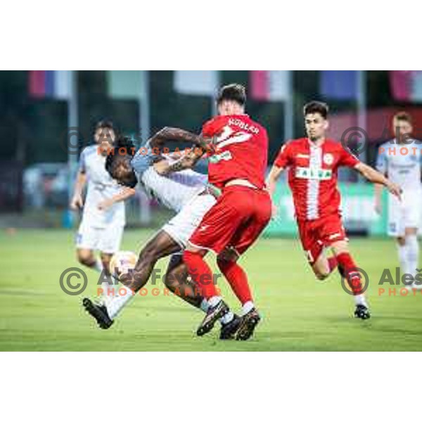 in action during Prva liga Telemach football match between Aluminij and Celje in Kidricevo, Slovenia on July 23, 2023. Photo: Jure Banfi