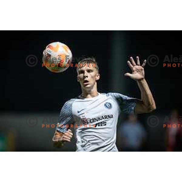 Vid Koderman in action during Prva liga Telemach football match between Aluminij and Celje in Kidricevo, Slovenia on July 23, 2023. Photo: Jure Banfi