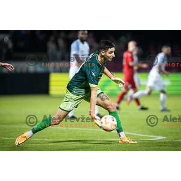 Tibor Banic in action during Prva liga Telemach football match between Aluminij and Celje in Kidricevo, Slovenia on July 23, 2023. Photo: Jure Banfi