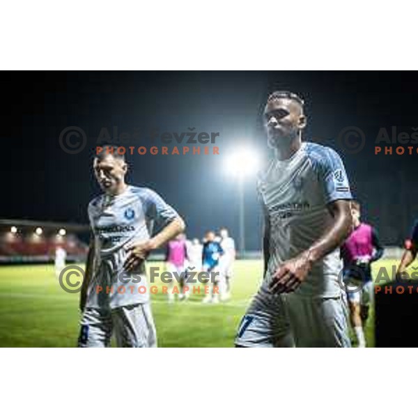 Julien Elle Lamy in action during Prva liga Telemach football match between Aluminij and Celje in Kidricevo, Slovenia on July 23, 2023. Photo: Jure Banfi